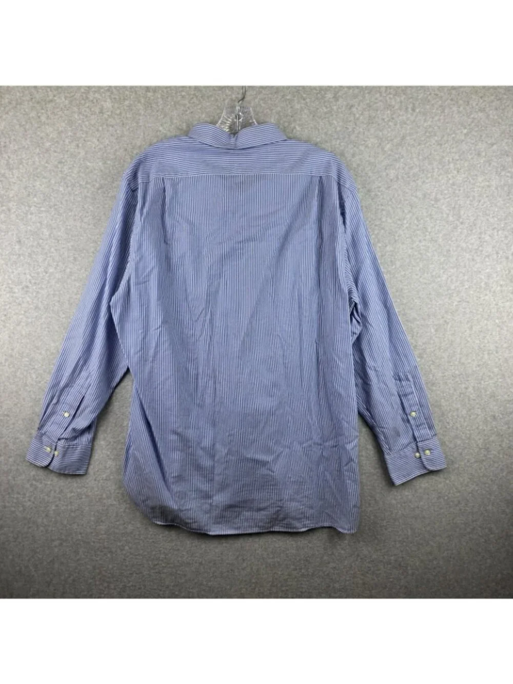 Polo Ralph Lauren Shirt Mens 18 34/35 Blue Pinstripe Slim Fit Button Dress Cotto